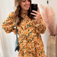 Entro - Floral Tiered Dress With Smocking