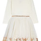 Zunie Kids' Reindeer Border Dress in Ivory/Gold, Size 4