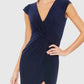 Ieena For Mac Duggal - Elegant Evening Jersey V Neck Gown