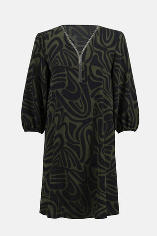 Joseph Ribkoff - Bohemian Abstract Puff Sleeve Dress