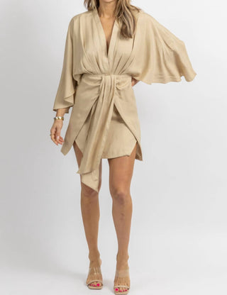 Mable - LINEN DOLMAN SLEEVE MINI DRESS