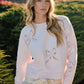 Aaron & Amber - Lace Embroidered Round Neck Bow Sweater