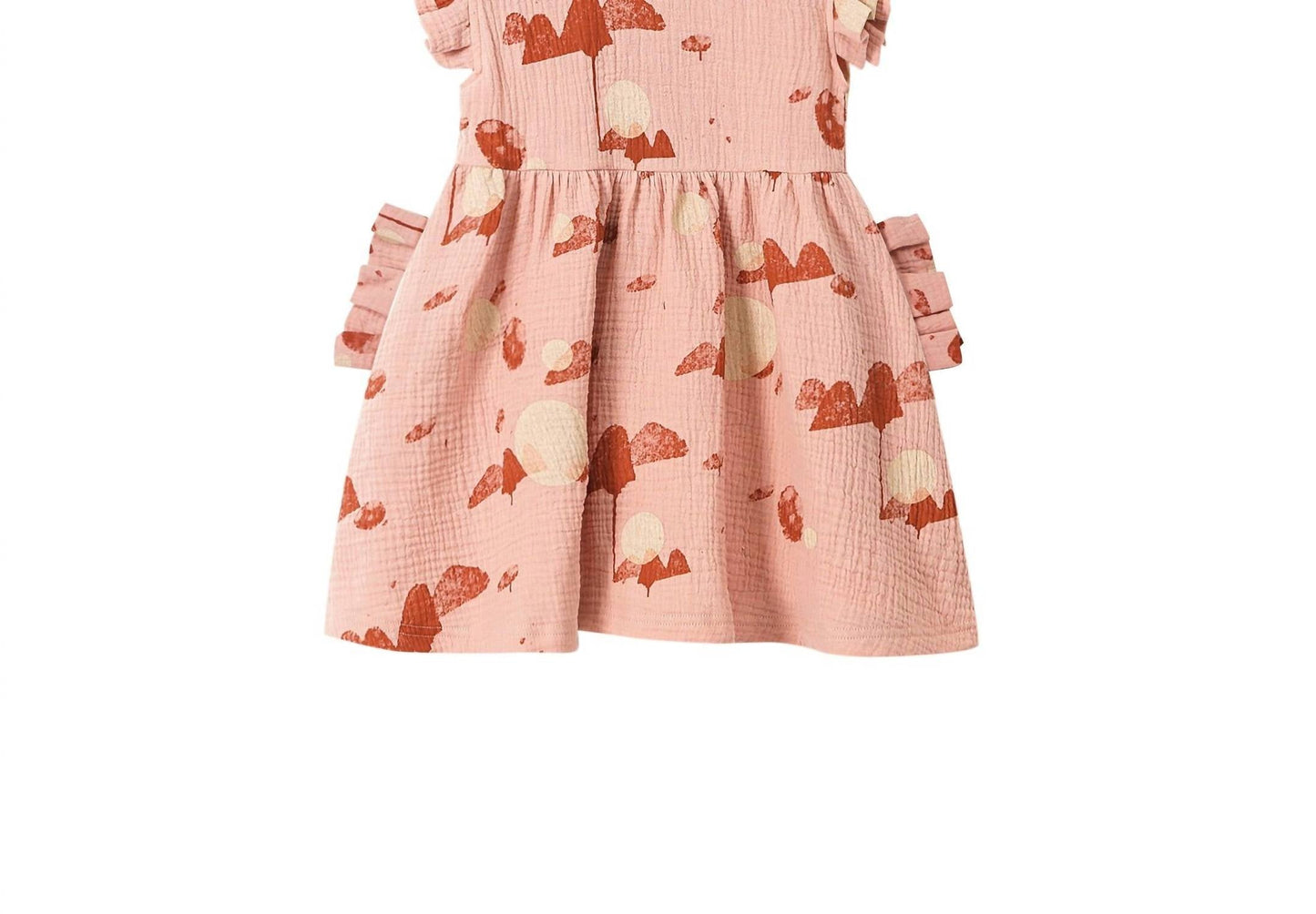 Omamimini - Fit & Flare Dress with Box Pleats Sleeves