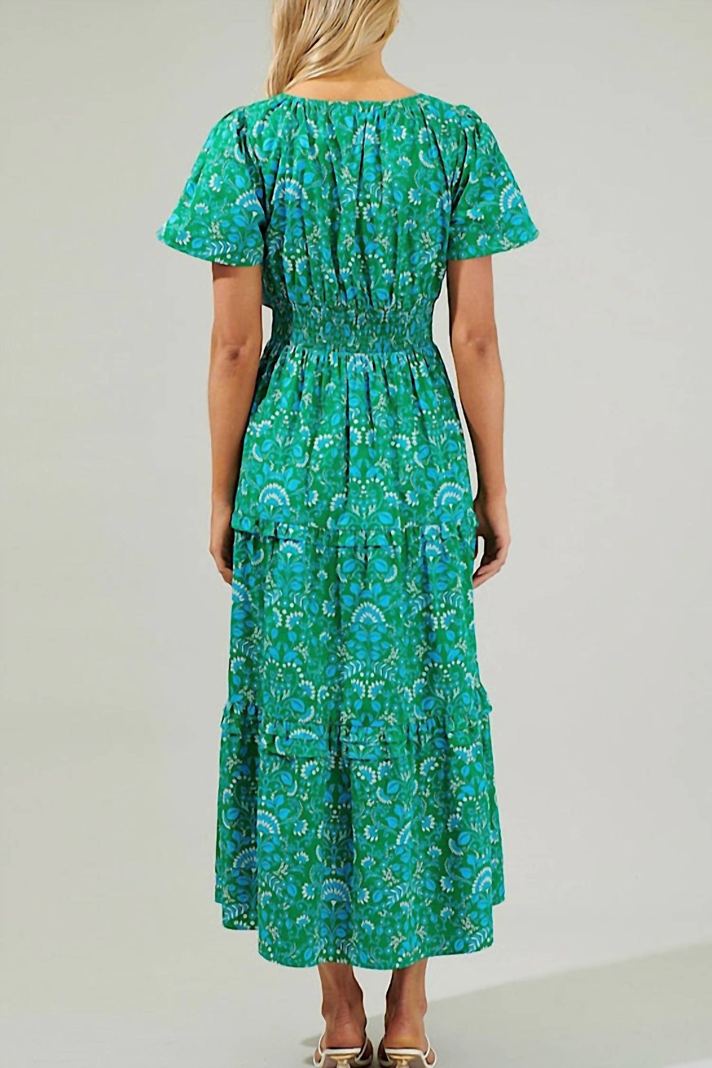 Sugarlips - Alina Floral Palmer Tiered Maxi Dress