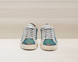 P448 - Tênis Feminino John Multi Glitter com Cadarço