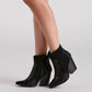 Qupid - Women's Western Chic Block Heel Booties