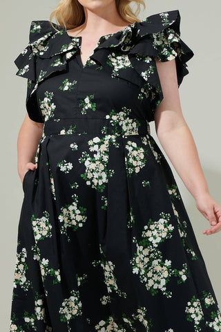 Sugarlips - Vestido midi com amarração floral Emery