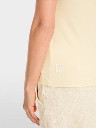 Marc Cain - Ribbed Top With "happy" Patch