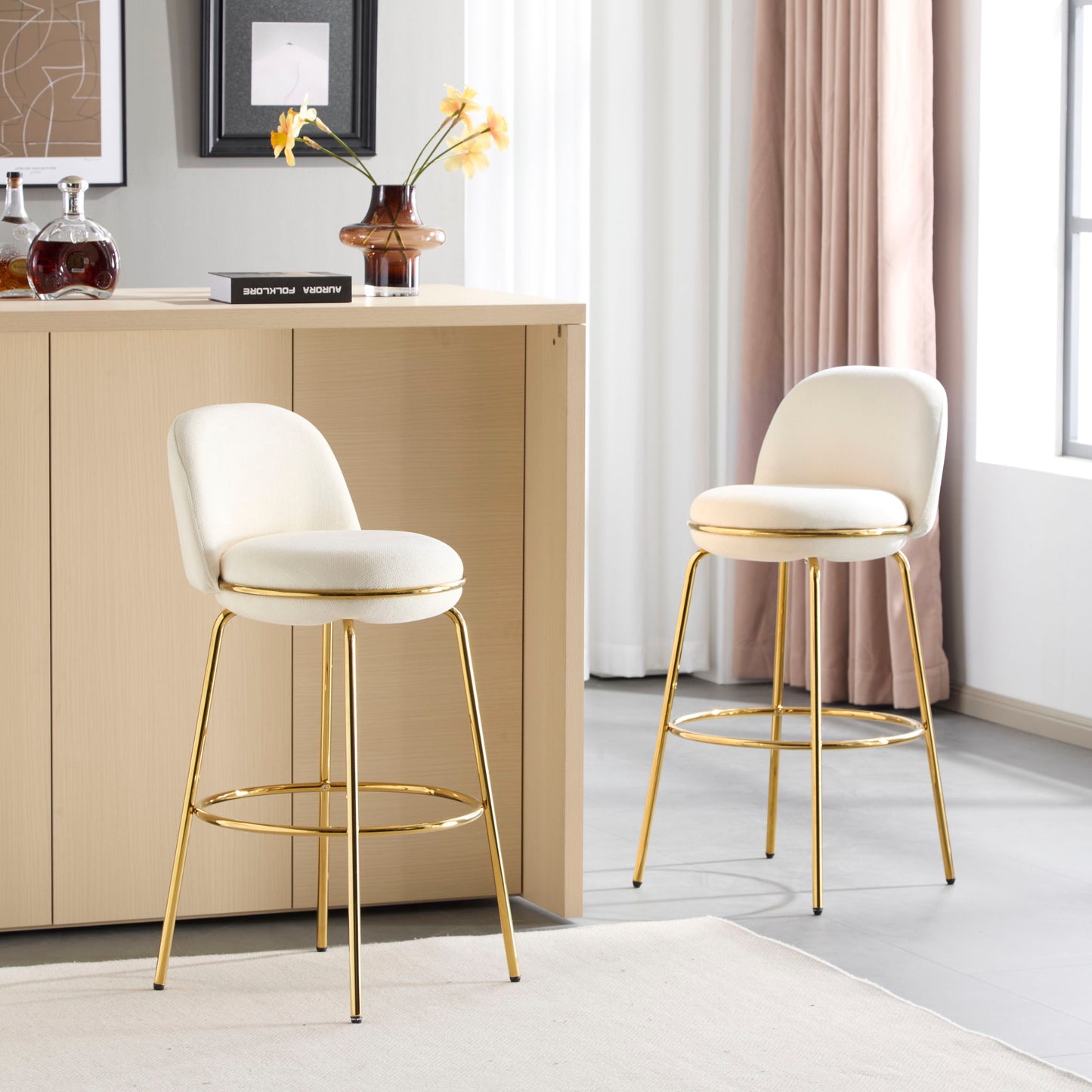 Rio Claro Indoor Upholstered Barstool Set of 2