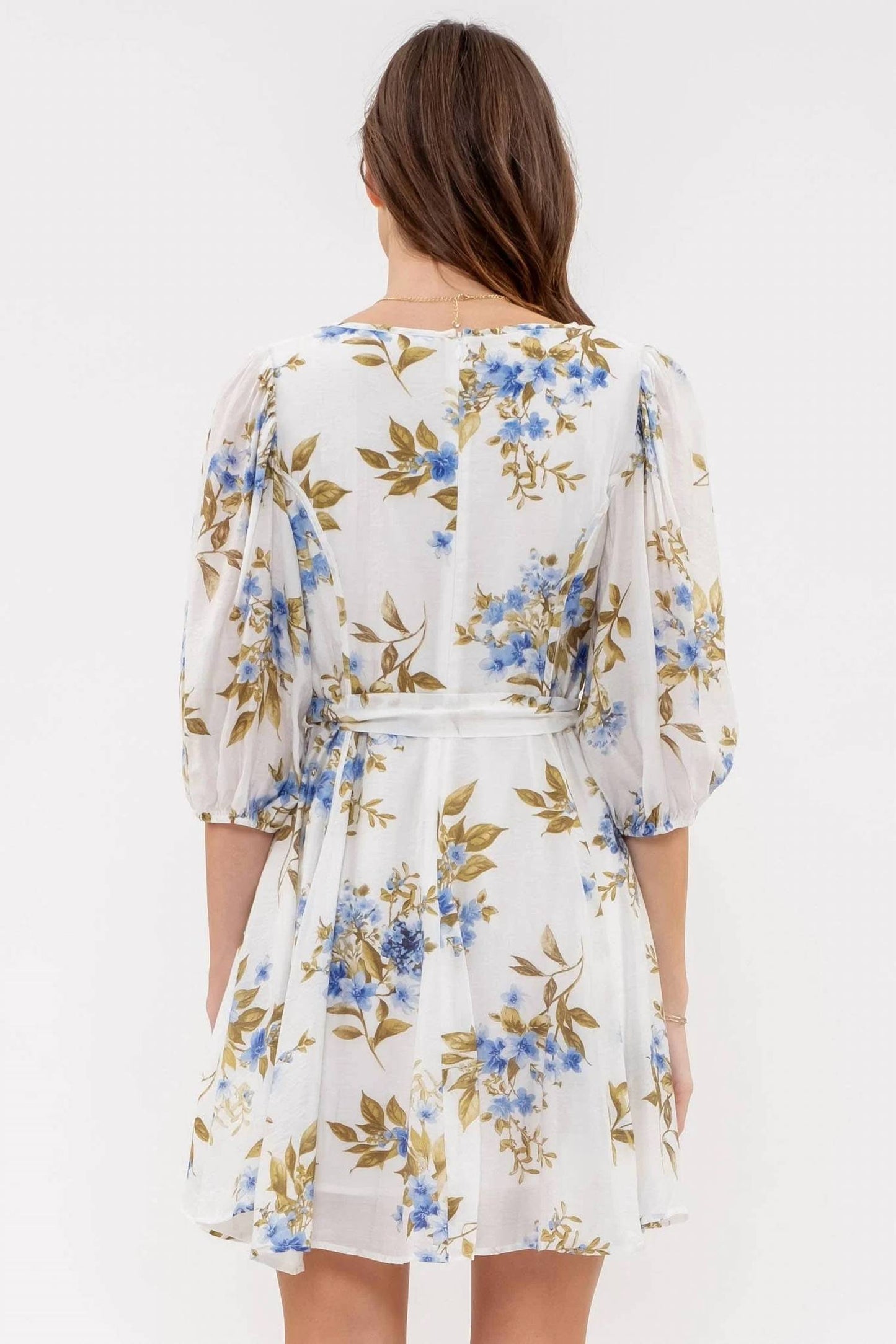 By The River - Floral Peasant Mini Dress
