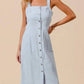 Trendsi - So Me Button Down Pocket Front Pinafore Dress