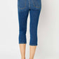 Judy Blue - Skinny Fit Mid Rise Capri with Side Slit