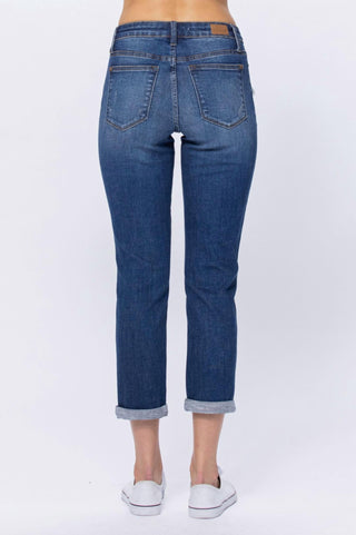 Judy Blue - Calça Jeans Boyfriend com Patch Térmico