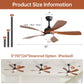 Ceiling Fan with DC Motor and Integrated Light