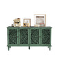 60' Antique Buffet Cabinet with Floral Carvings