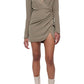 Jonathan Simkhai Womens Leilani Puff Sleeve Pleated Mini Dress