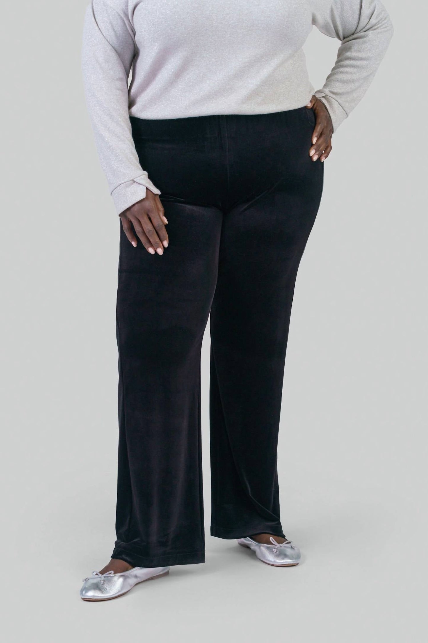 Lysse - Velvet Wide Leg Pants - Plus