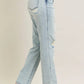Trendsi - Judy Blue Full Size Mr Repair Stitch Detail Destroy Single Cuff Bf Jeans Plus Size