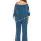Joseph Ribkoff - Embellished Off-shoulder Chiffon Overlay Jumpsuit