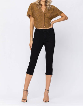 Judy Blue - Mid-rise Skinny Capri Jeans