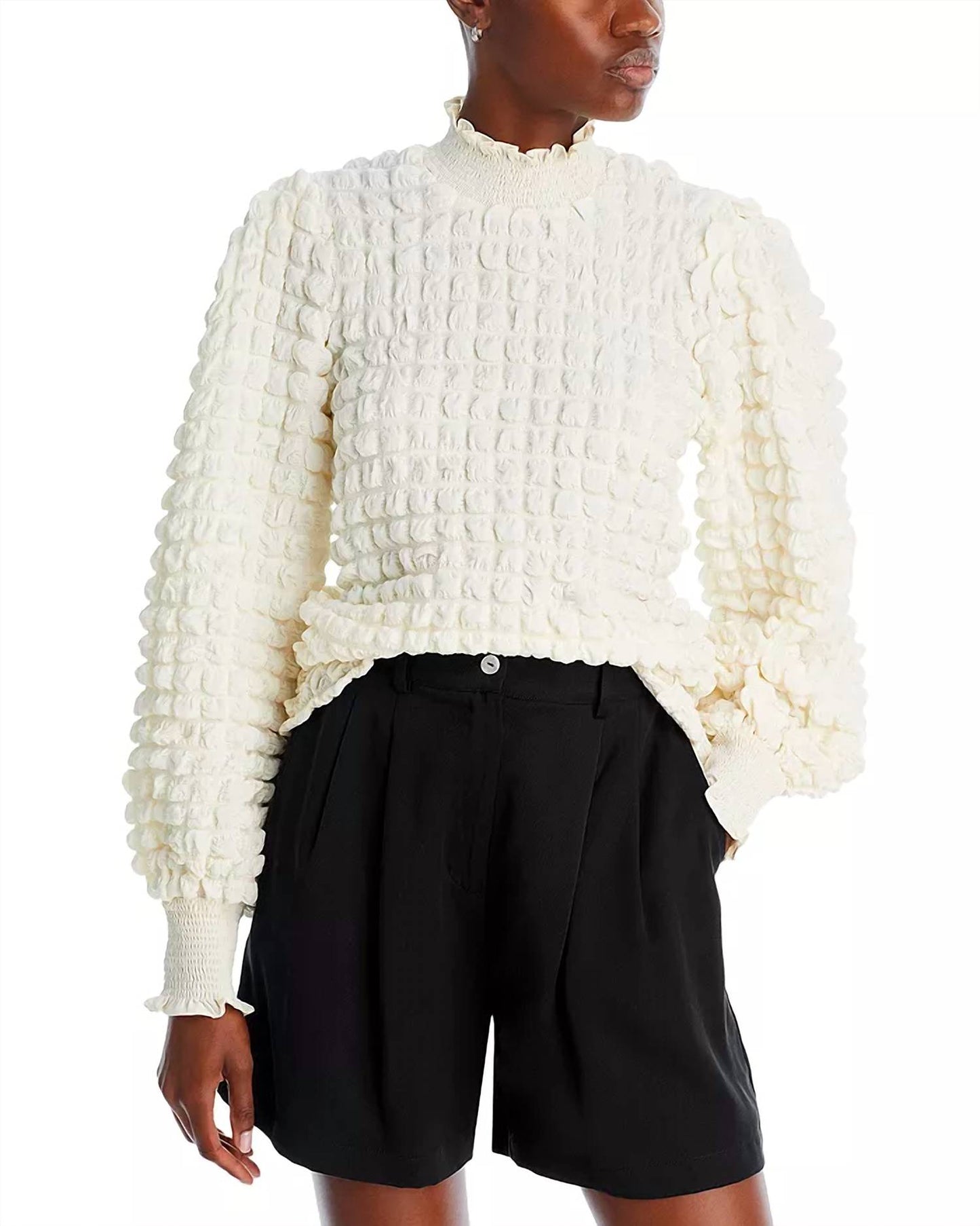 Endless Rose - Women's Textured Mock Neck Top