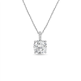 Diana M Jewels - Women's Lab Grown Diamond Solitaire Cushion Pendant Necklace