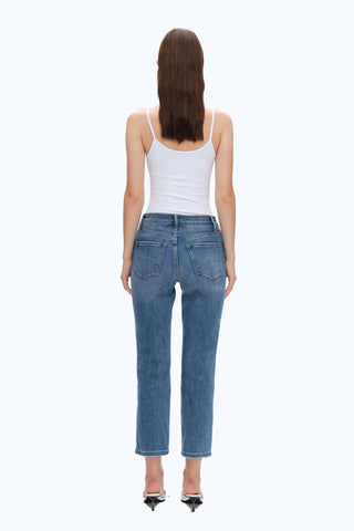 Bayeas - High Rise Cropped Straight Leg Jeans
