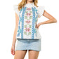 Thml - Flutter Sleeve Embroidered Top