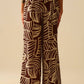 Q2 - Palm Print Drawstring Wide-leg Pant