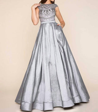 Mac Duggal - Vestido de baile de tafetá com contas