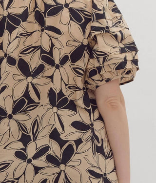 Entro - Blusa floral com manga bufante