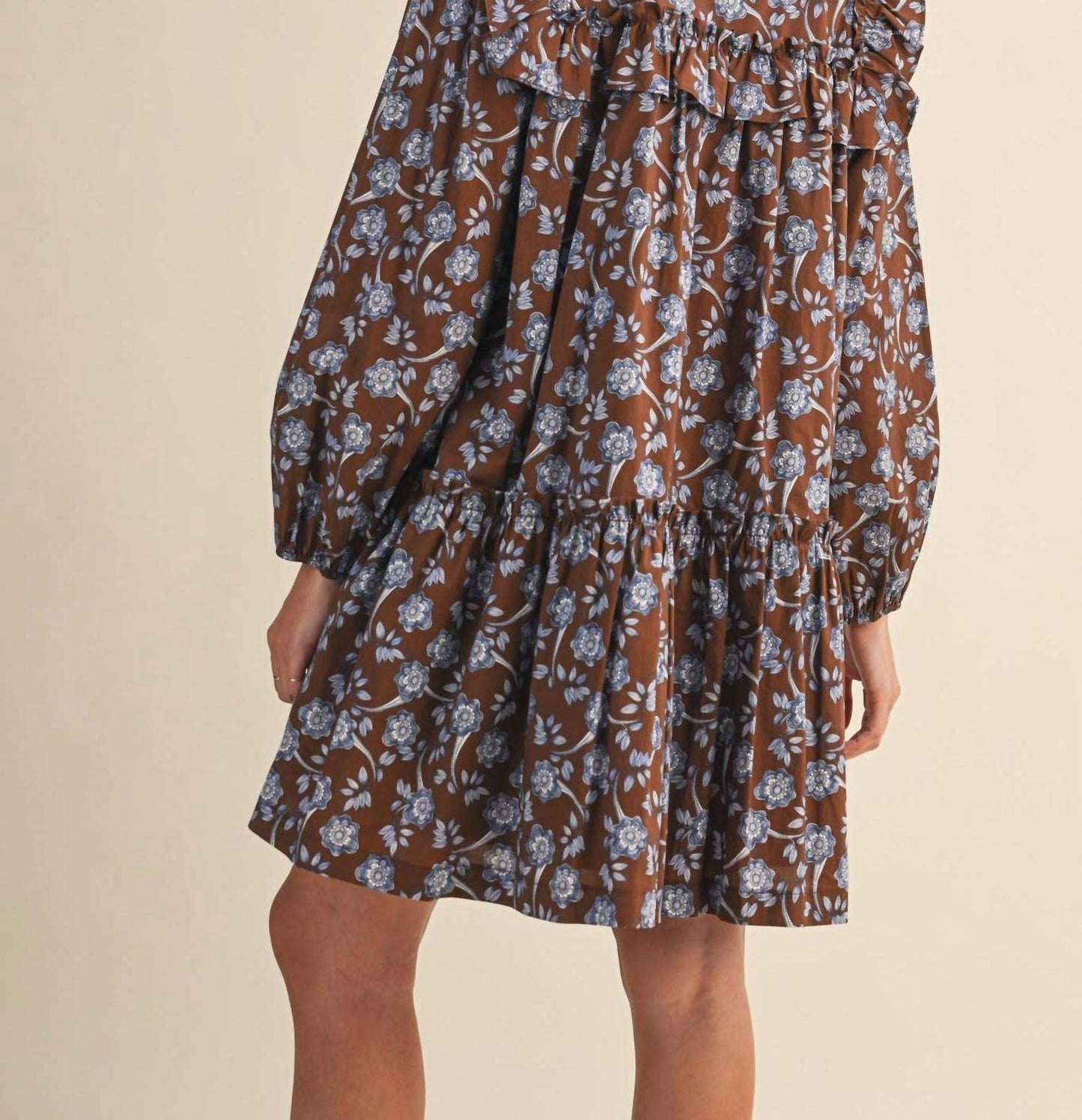 &Merci - Ruffle Trim Button Down Mini Dress