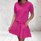 Entro - Women's Button Cardigan Skirt Set