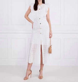 Pinko - Vestido Admirável Bordado em Algodão