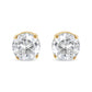 AGS Certified 14K Yellow Gold 1/2 Cttw 4 Prong Set Brilliant Round-Cut Solitaire Diamond Push Back Stud Earrings (O-P, Color, SI2-I1 Clarity)