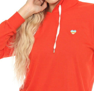 Pj Salvage - Moletom com capuz feminino retrô com estampa de coração e manga comprida