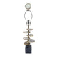 Smoke Agate-Slice Table Lamp with Marble Base