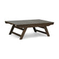 Outdoor Acacia Wood Coffee Table with Open Slat Design, Grey