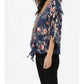 Nostalgia - V Neck Tie Waist Kimono Sleeve Blouse