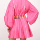 Fate - CONTRAST PIPING DETAIL BOATNECK FIT & FLARE DRESS / BELT