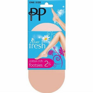 Pretty Polly - Pacote com 2 pares de palmilhas de algodão Silver Fresh