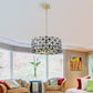 19' Geometric Crystal and BlackGold Round Pendant Chandelier