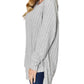Basic Bae - Chic Ribbed Round Neck Slit Tee