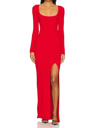 Good American - Virgo Maxi Long Sleeve Scoop Dress