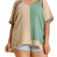 Umgee - Color Block Cotton Gauze Top