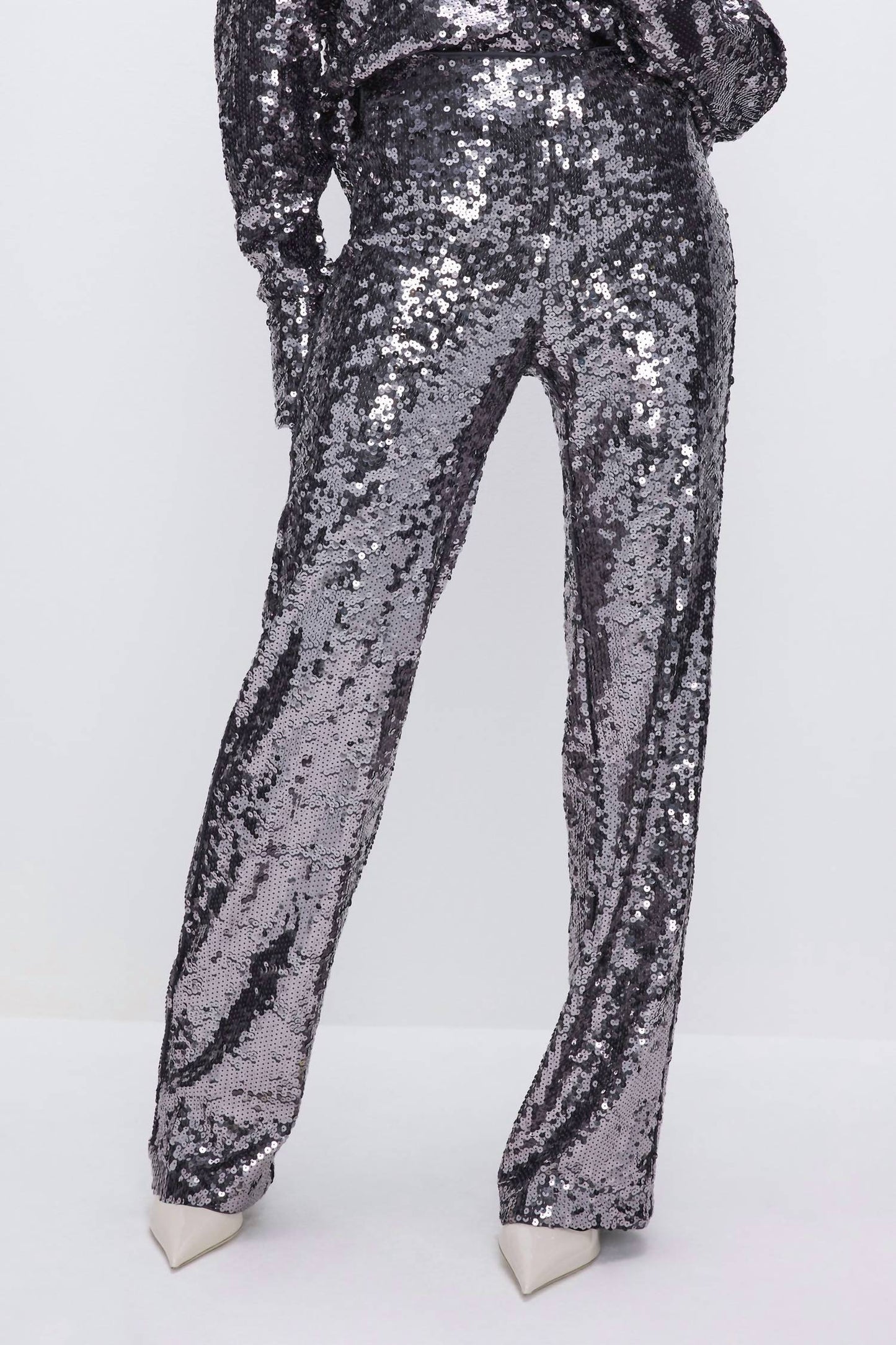 Good American - SEQUIN WIDE LEG PANTS