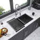 Double Bowl Undermount Kitchen Sink 16 Gauge 33" x 19" with Dual 10" Deep Basins - Gunmetal Black