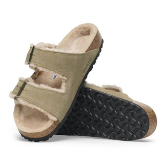Birkenstock - Sandália feminina Arizona Shearling