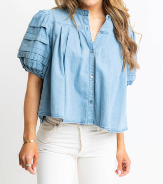 Karlie - Blusa jeans feminina novidade