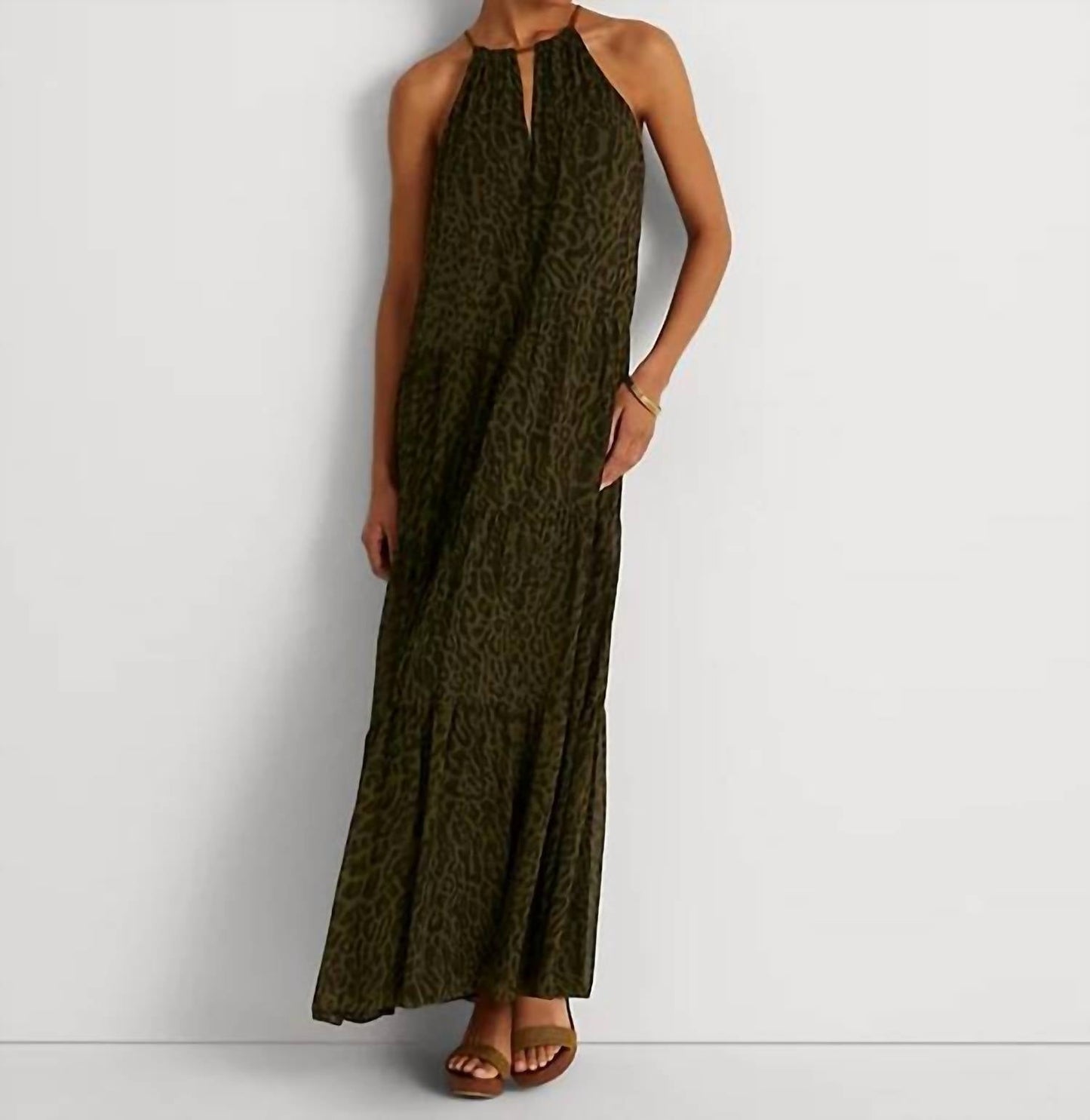 Ralph Lauren - Ocelot-print Crinkle Georgette Halter Dress